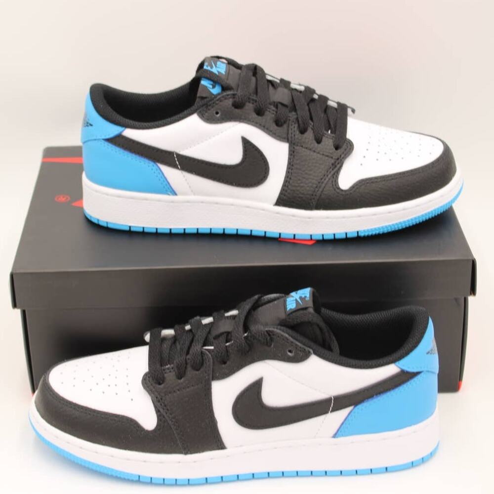 Air Jordan 1 Retro Low OG Black Dark Powder Blue (GS) Size 7Y Style CZ0858-104